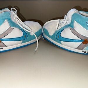 Kids Blue and White fluffy slippers